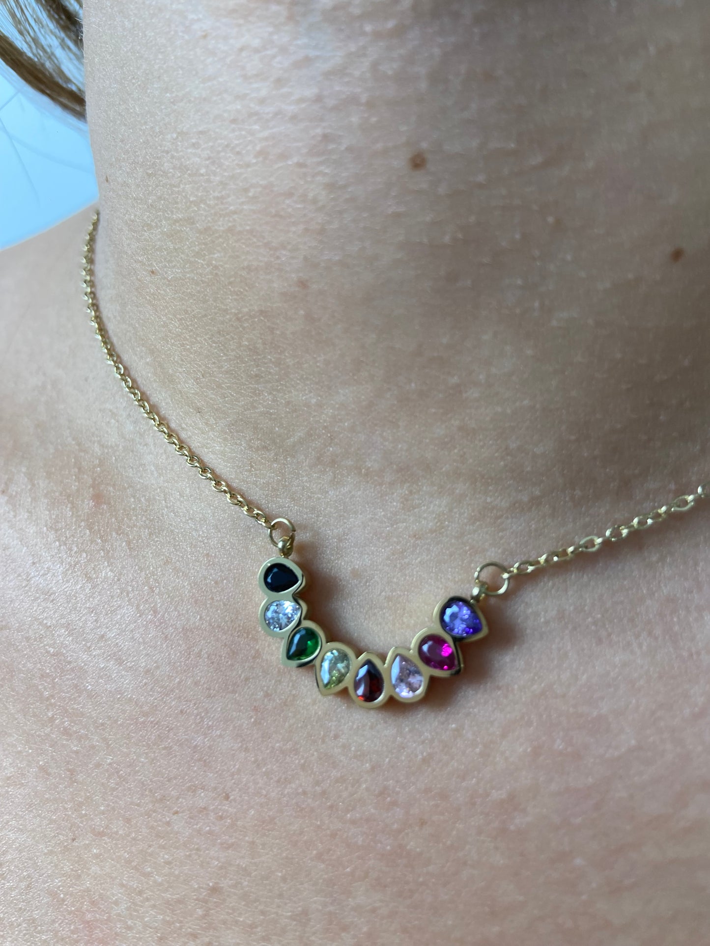 COLLAR PIEDRAS GOTAS MULTICOLOR