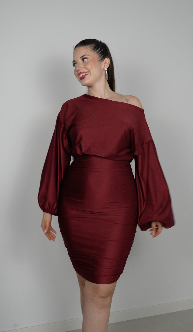 BURGUNDY DRESS