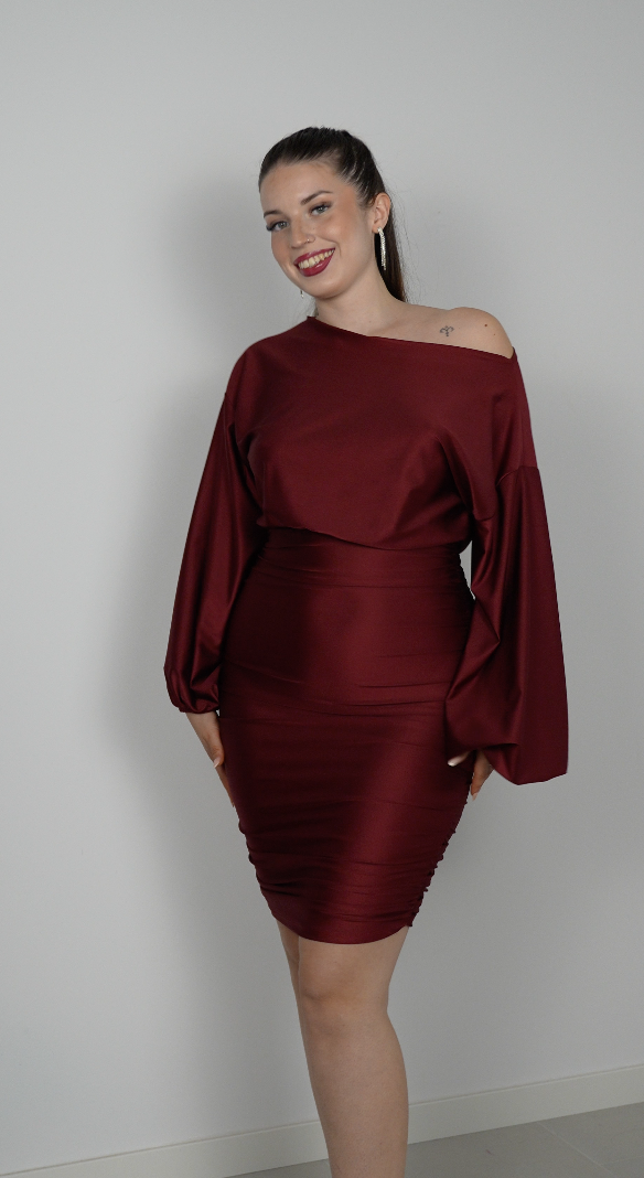 BURGUNDY DRESS