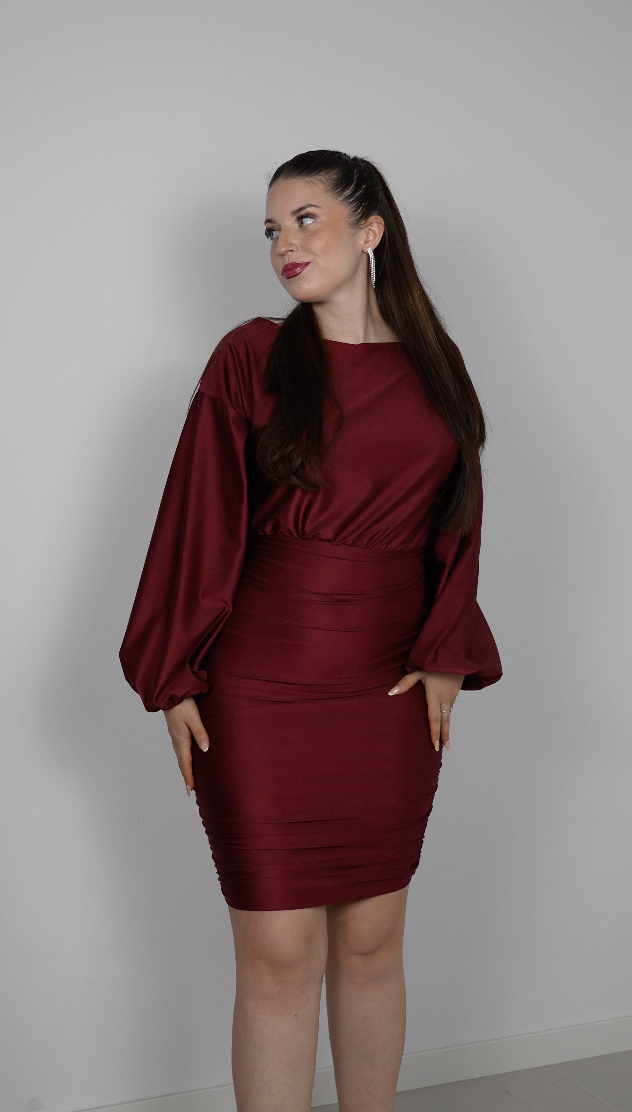 BURGUNDY DRESS