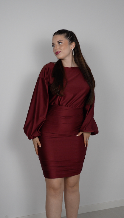 BURGUNDY DRESS