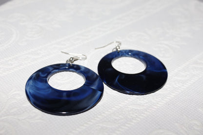 PENDIENTES REDONDOS AZÚL OSCURO